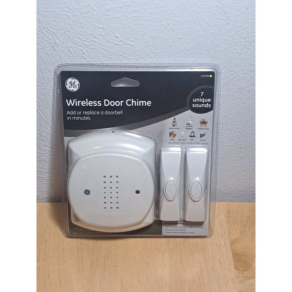 BRAND NEW GE Wireless Door Chime with 7 Unique Sounds & Two Push Buttons #19209